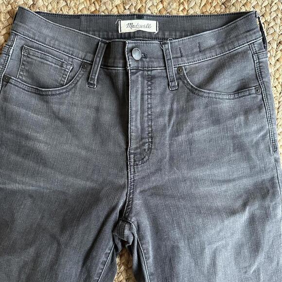 Madewell black high rise skinny jeans 9” ripped knees - Picture 2 of 8